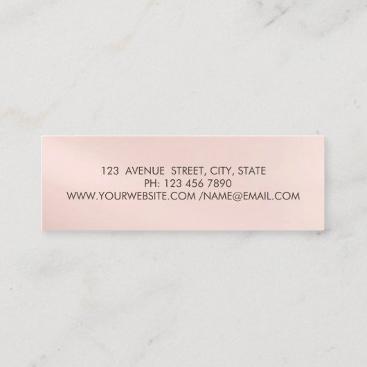 Carte De Visite Mini Confetti moderne, Brosse, Faux Lashes (Dos)