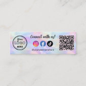 Carte De Visite Mini Connectez-Vous Avec Nous Iridescente Opal Code Qr  (Devant)