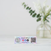Carte De Visite Mini Connectez-Vous Avec Nous Iridescente Opal Code Qr  (Debout devant)