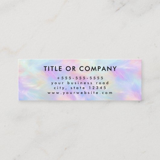 Carte De Visite Mini Connectez-Vous Avec Nous Iridescente Opal Code Qr  (Dos)