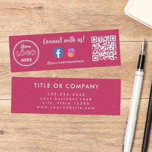 Carte De Visite Mini Connectez-vous avec nous Qr Code Instagram Faceboo