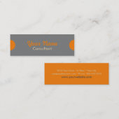 Carte De Visite Mini Conseiller gris et orange à la mode (Devant / Derrière)