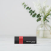 Carte De Visite Mini Conseiller noir rouge simple élégant moderne (Debout devant)