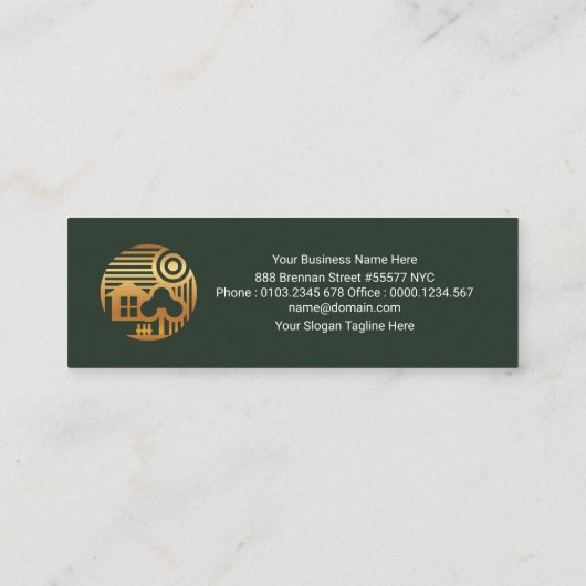 Carte De Visite Mini Constructeur professionnel Emerald Marble Tile Wal (Dos)