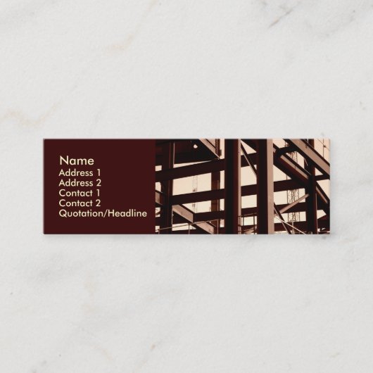 Carte De Visite Mini Construction de cadre en acier (Devant)