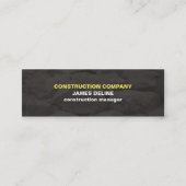 Carte De Visite Mini Construction de pierres gris simples modernes (Devant)