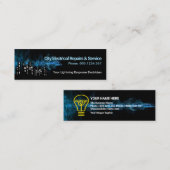 Carte De Visite Mini Construction Silhouette Bleu Tempête électrique Él (Devant / Derrière)