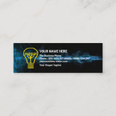 Carte De Visite Mini Construction Silhouette Bleu Tempête électrique Él (Dos)