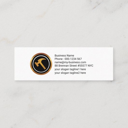 Carte De Visite Mini Construction simple de maçonnerie en briques propr (Dos)