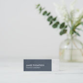 Carte De Visite Mini Consultant Bleu Blanc Texturé Élégant (Debout devant)