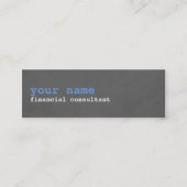 Carte De Visite Mini Consultant en gris texture moderne simple (Devant)