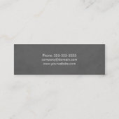 Carte De Visite Mini Consultant en gris texture moderne simple (Dos)