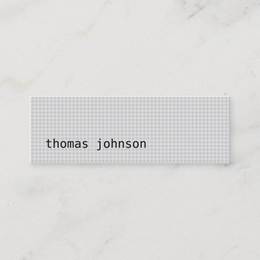 Carte De Visite Mini Consultant en gris texture simple et élégant (Devant)