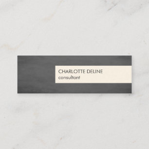 Carte De Visite Mini Consultant en matière gris de rayure de texture
