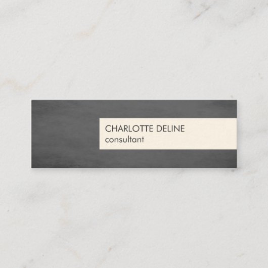 Carte De Visite Mini Consultant en matière gris de rayure de texture (Devant)