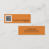 Carte De Visite Mini Consultant en matière orange et noir moderne de (Devant / Derrière)