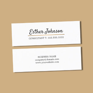 Carte De Visite Mini Consultant minimaliste Élégant Faux en ligne de cu