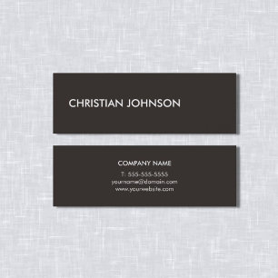 Carte De Visite Mini Consultant minimaliste en ivoire noir blanc