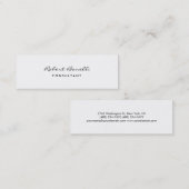 Carte De Visite Mini Consultant professionnel mince Moderne Plain (Devant / Derrière)