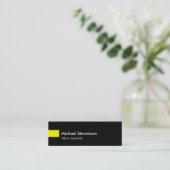 Carte De Visite Mini Consultant unique Black Yellow Slim (Debout devant)
