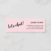 Carte De Visite Mini Conversation - Rose & Noir - Simple (Devant)