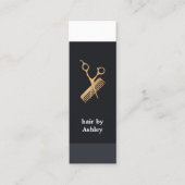 Carte De Visite Mini Cool Bleu Frais Bleu Blancs Faux Gold Coiffure (Devant)