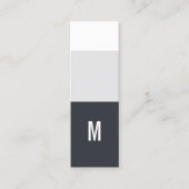 Carte De Visite Mini Cool Bleu Frais Bleu Blancs Monogramme Consultant (Devant)