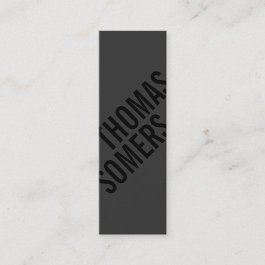 Carte De Visite Mini Cool BOLD Noir Unique Design Moderne (Devant)