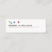 Carte De Visite Mini cool couleur pixels moderne professionnel blanc (Devant)