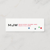 Carte De Visite Mini cool couleur pixels moderne professionnel blanc (Dos)