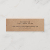 Carte De Visite Mini Cool Elegant Kraft Papier Écriture Consultant (Dos)