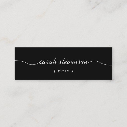 Carte De Visite Mini Cool manuscrit Script simple Mini noir (Devant)