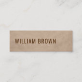Carte De Visite Mini Cool Minimal Texture Beige Brown Bold Consultant (Devant)
