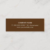 Carte De Visite Mini Cool Minimal Texture Beige Brown Bold Consultant (Dos)