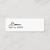 Carte De Visite Mini Cool moderne Ciseaux noir blanc cheveux (Devant)