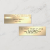 Carte De Visite Mini Cool moderne Elegant Professional Gold (Devant / Derrière)