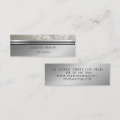 Carte De Visite Mini Cool moderne Elégant professionnel Argent, Grille (Devant / Derrière)