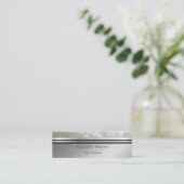 Carte De Visite Mini Cool moderne Elégant professionnel Argent, Grille (Debout devant)