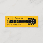 Carte De Visite Mini Cool Moderne Guitare Musique Enseignant Jaune/Noir (Devant)
