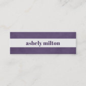 Carte De Visite Mini Cool violet Vieux blanc rayé Beauté Mode (Devant)