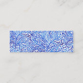 Carte De Visite Mini Copie de feuille peinte par classique bleu de (Dos)