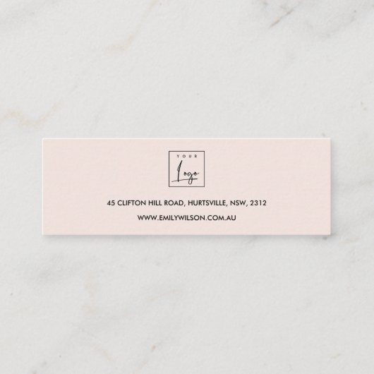 CARTE DE VISITE MINI COPPER BLUSH ROSE MARBRE STUD EARRING AFFICHER LOG (Dos)