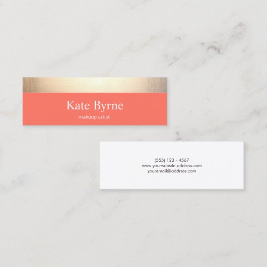 Carte De Visite Mini Corail Moderne Et Élégant (Devant / Derrière)
