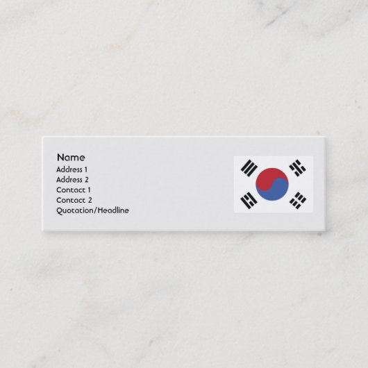 Carte De Visite Mini Corée du Sud - Skinny (Devant)