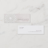 Carte De Visite Mini Cosmetologie Blanc Cercle ivoire Texture Elégante (Devant / Derrière)