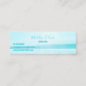 Carte De Visite Mini Côté mer Océan Bleu Plage Blanc Moderne (Dos)