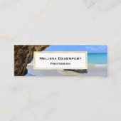 Carte De Visite Mini Côte tropicale de plage avec un Big Rock (Devant)