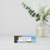 Carte De Visite Mini Côte tropicale de plage avec un Big Rock (Debout devant)