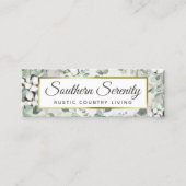 Carte De Visite Mini Coton rustique du Sud et médias sociaux botaniques (Devant)