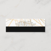 Carte De Visite Mini Couleur à deux tons bloc Noir lignes Abstraites (Dos)